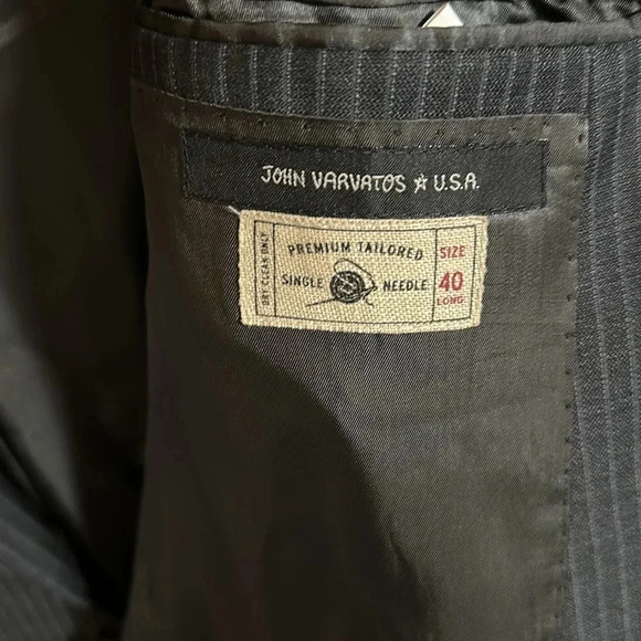 John Varvatos Gray Striped Wool Blazer Suit Jacket Size 40L - Picture 10 of 10